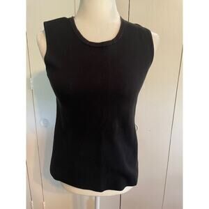 Talbots Size Small Women's Sleeveless‎ Black Knit Top